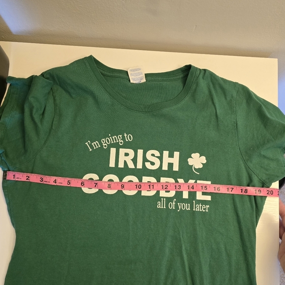 Ladies Larger Irish Goodbye T-Shirt Green - Picture 7 of 7